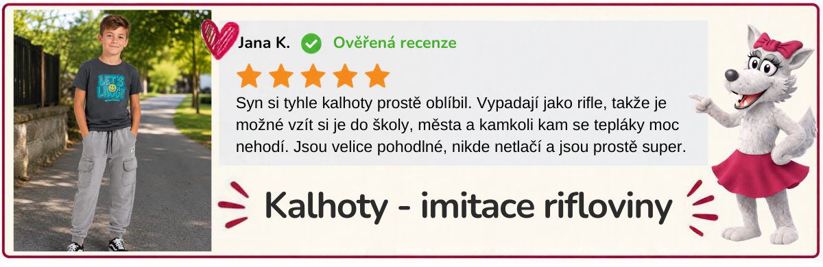 Kalhoty - tepláky - imitace rifloviny