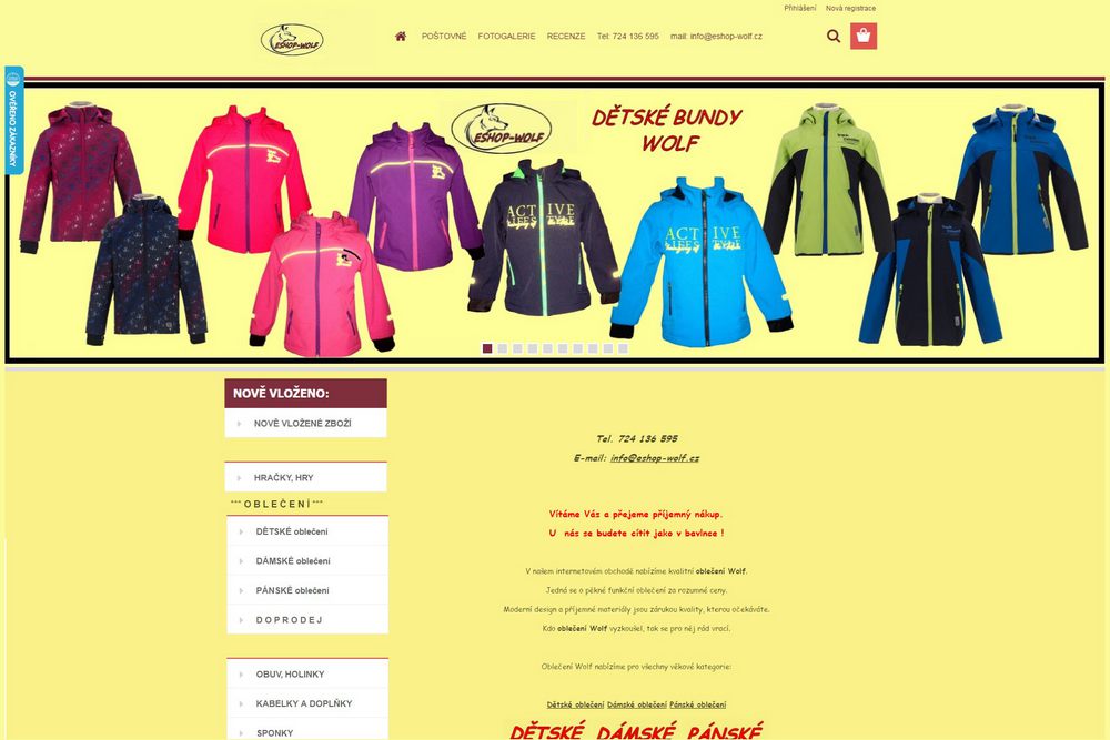 takto vypadal e-shop