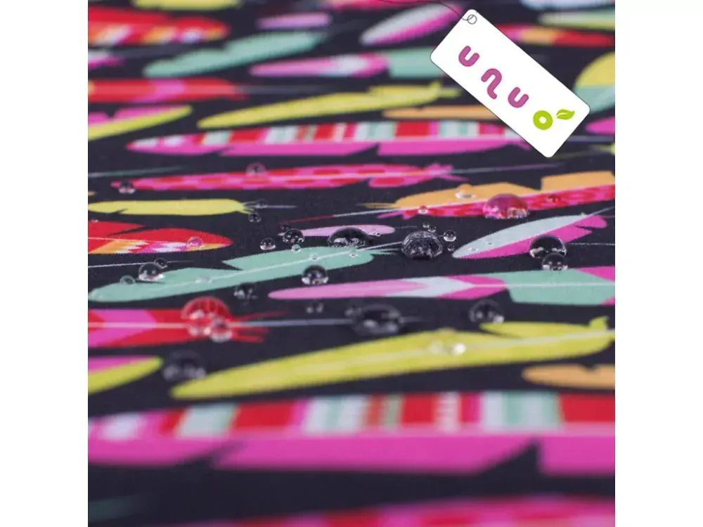 Dívčí softshellové kalhoty Unuo s fleecem tmavě růžové - květinky