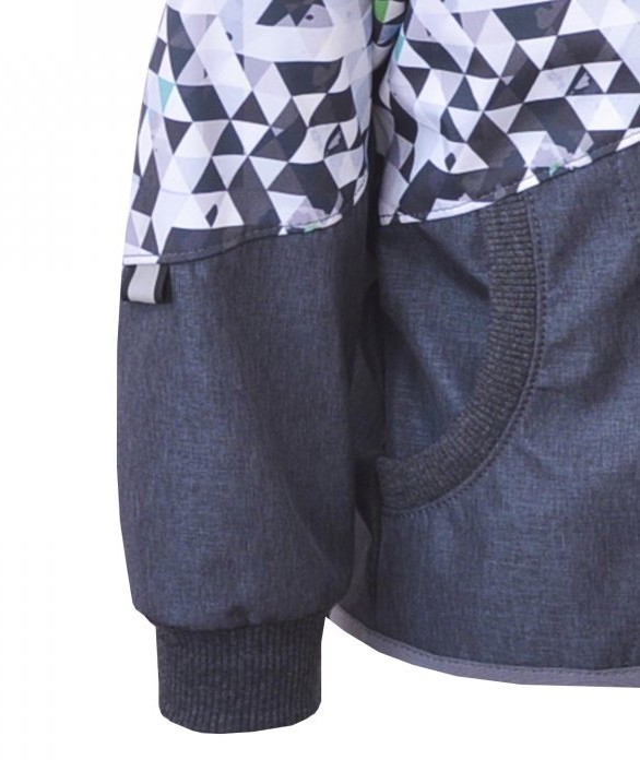 Dívčí softshellová bunda Unuo s fleecem Street metricon šedá žíhaná