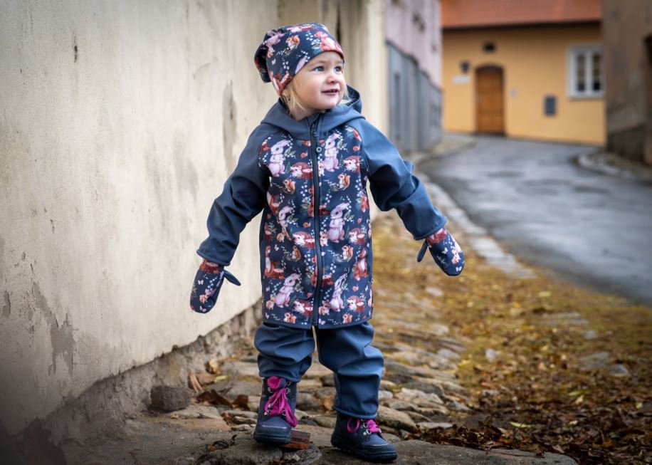 Dětské softshellové rukavice Unuo vel. S-L (2-7 let) černé