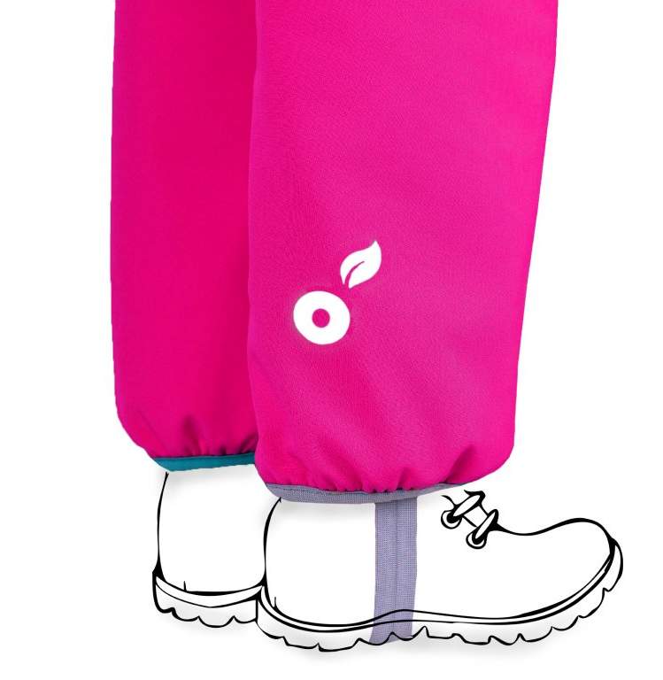 Dívčí zimní kalhoty Unuo s umělým kožíškem PLUS fialové jednorožci