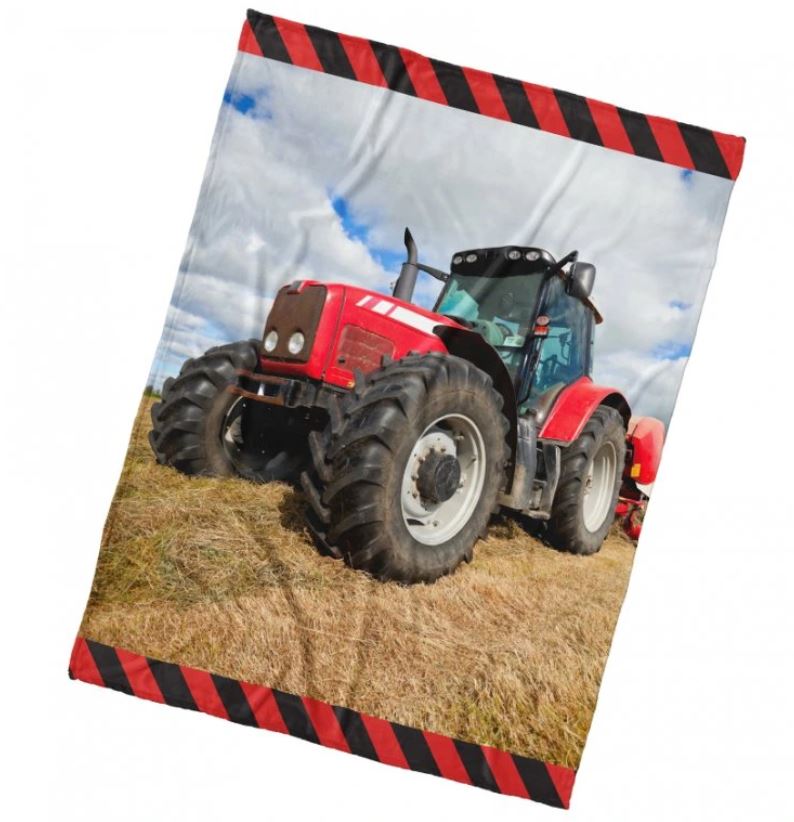 Fleecová deka červený traktor 130x170 cm
