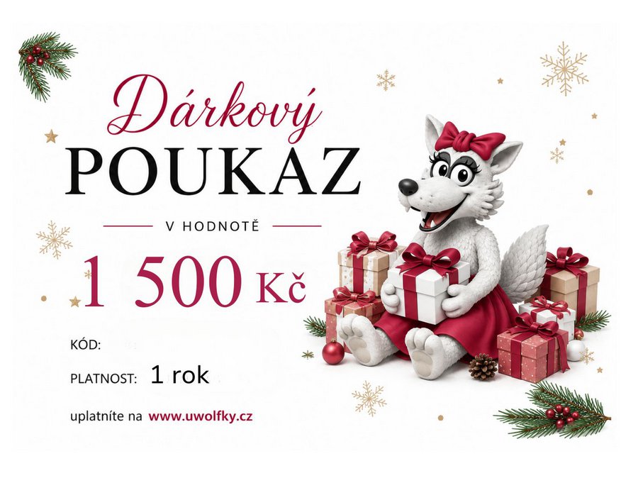 Dárkový poukaz VÁNOČNÍ 1500 Kč zaslaný e-mailem