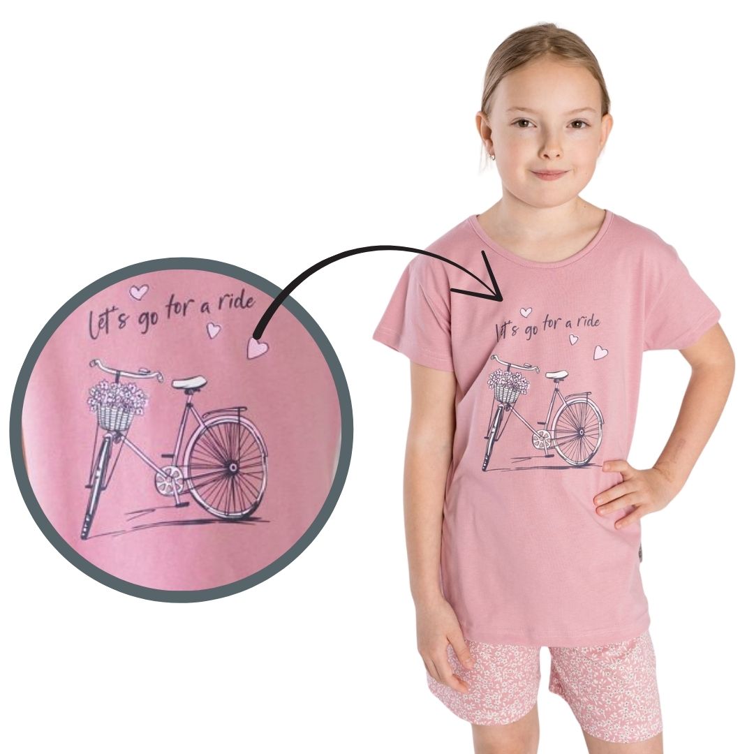 Dívčí letní pyžamo Betty Mode vel. 140-164 kolo lila