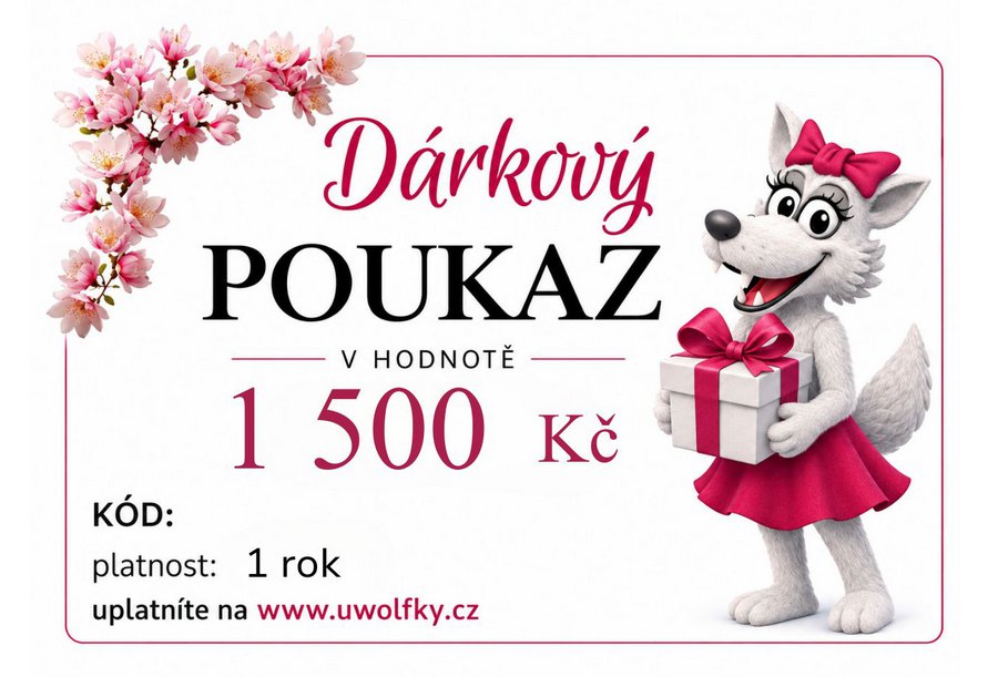 Dárkový poukaz 1500 Kč zaslaný e-mailem