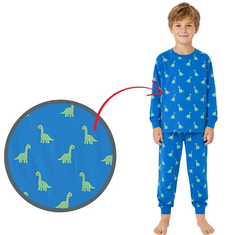 Chlapecké pyžamo Wolf & Wolfie S2655 vel. 98-128 modré dino