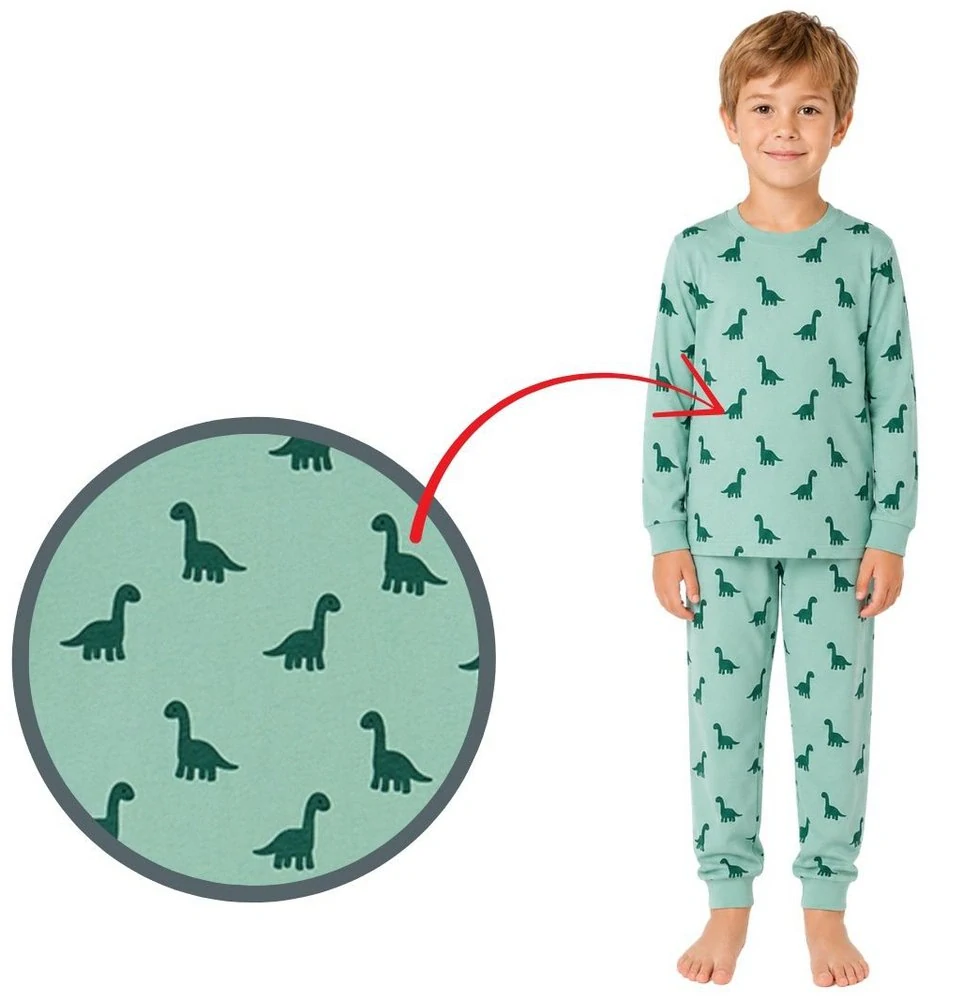 Chlapecké pyžamo Wolf & Wolfie S2655 vel. 98-128 zelené dino