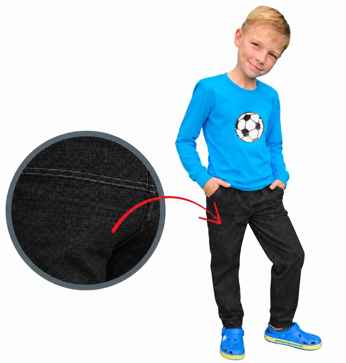 Chlapecké kalhoty - imitace rifloviny černé denim