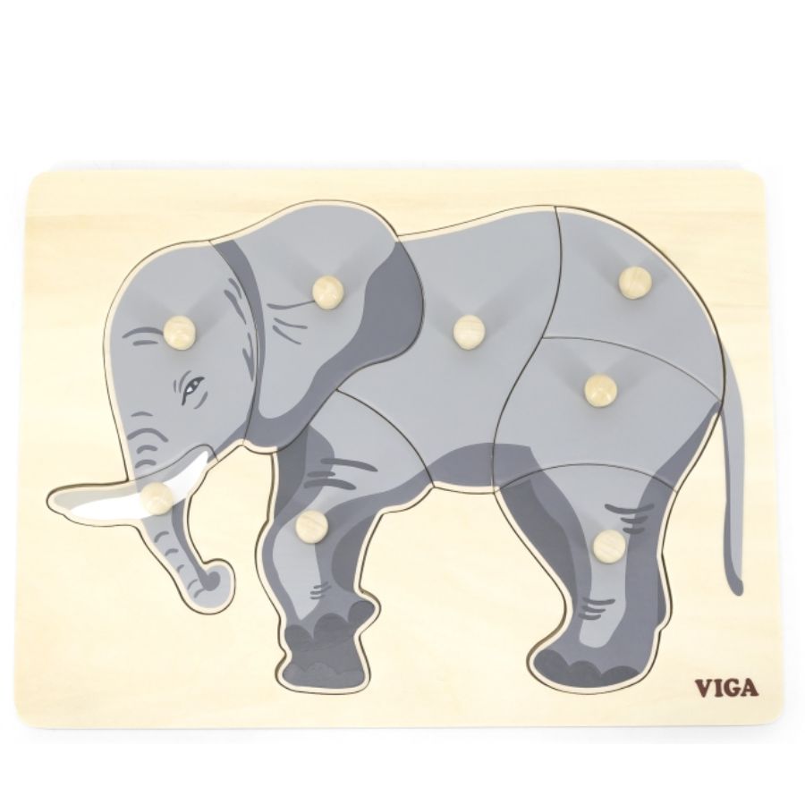 Dřevěná montessori vkládačka - puzzle Slon