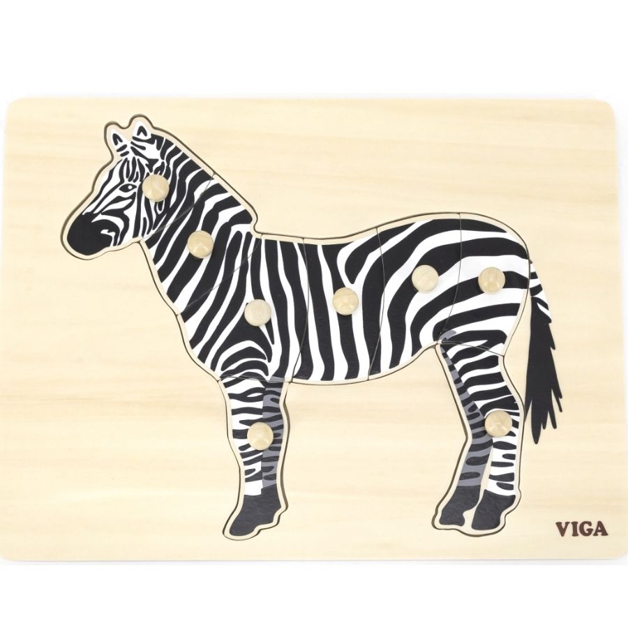 Dřevěná montessori vkládačka - puzzle Zebra