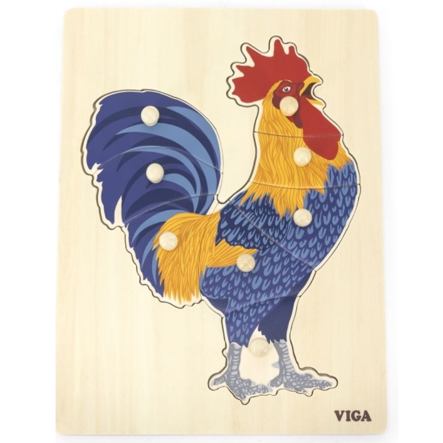 Dřevěná montessori vkládačka - puzzle Kohout