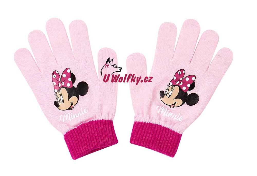 Rukavice Minnie 4-10 let růžové