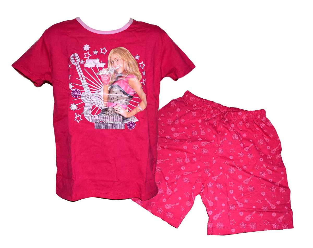 Dívčí pyžamo Hannah Montana krátké vel. 122 tmavě růžové