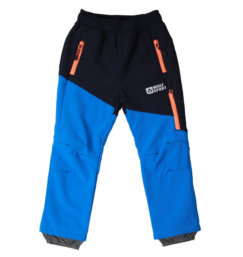 Dětské softshellové kalhoty Wolf B2097 s fleecem vel. 98 modré