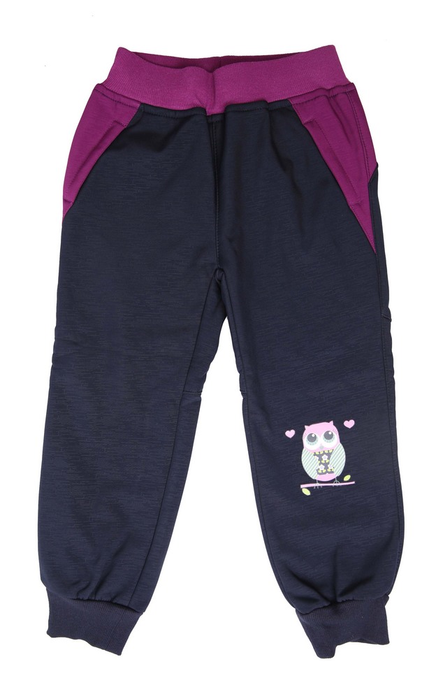 Dívčí softshellové kalhoty Wolf B2191 s fleecem vel. 86 tmavě modré