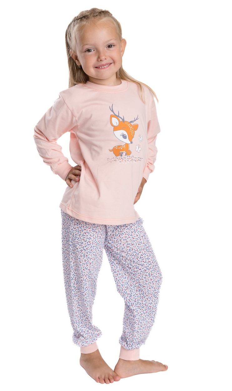 Dívčí pyžamo Betty Mode vel. 110 pastelově oranžové koloušek