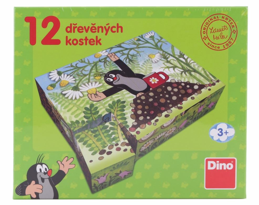 Dřevěné kostky Krtek a přátelé 12 ks