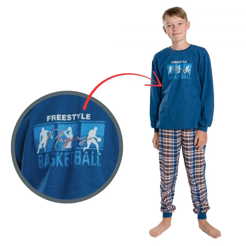 Chlapecké pyžamo Betty Mode FREESTYLE BASKETBALL tm. modré