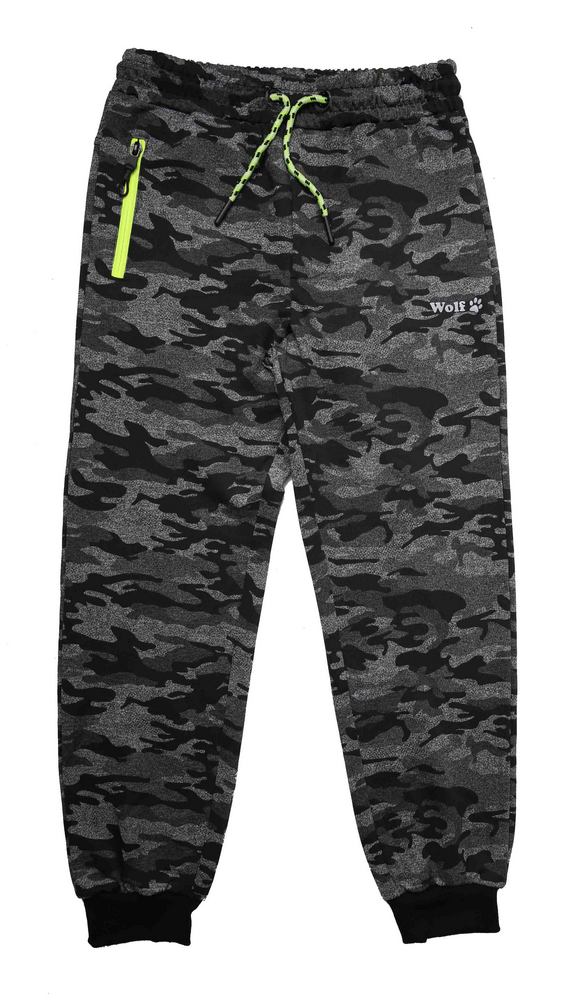 Sportovní chlapecké tepláky Wolf T2280 vel. 128-164 - šedý maskáč