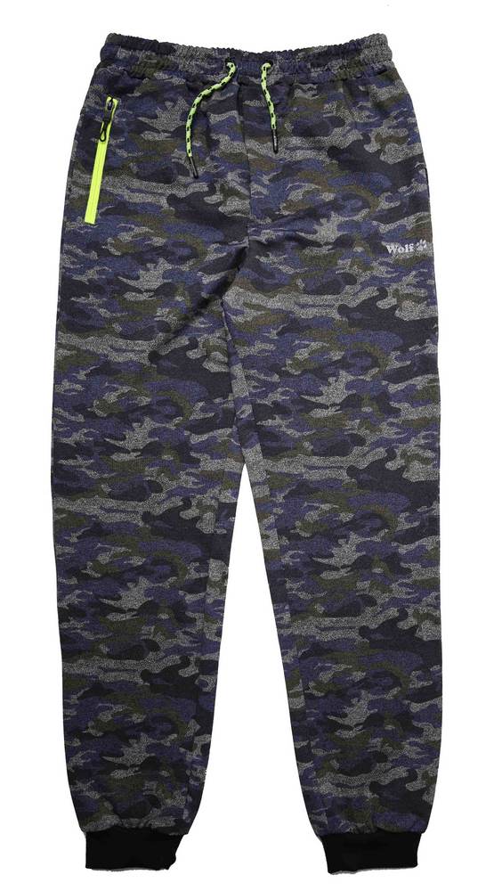 Sportovní chlapecké tepláky Wolf T2280 vel. 140,146 - modrý maskáč