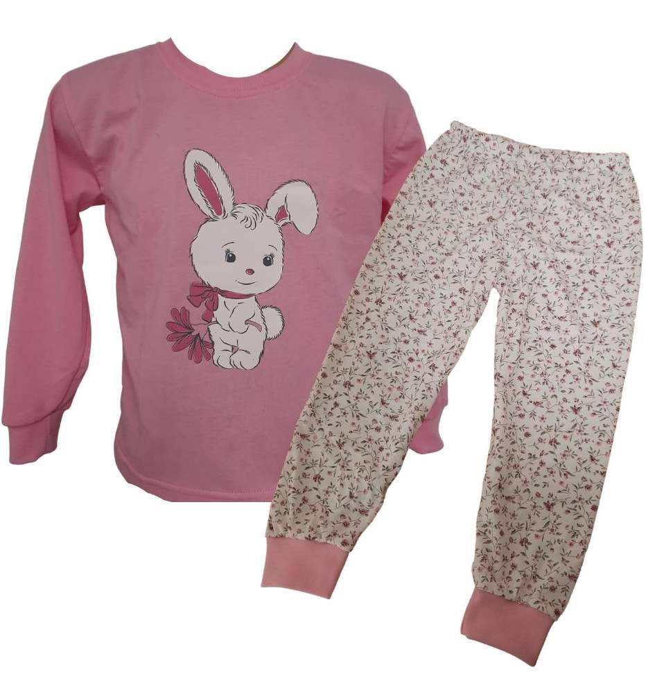 Dívčí pyžamo Betty Mode vel. 104 růžové se zajíčkem (nové)