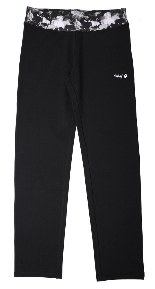 Dámské tepláky Wolf s elastanem T2371C vel. M černé s černobílým pasem