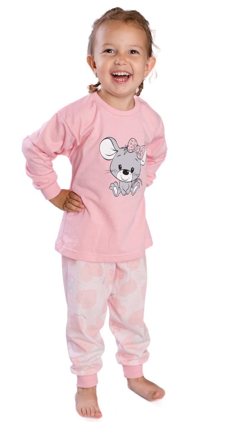 Dívčí pyžamo Betty Mode vel. 104 růžové s myškou