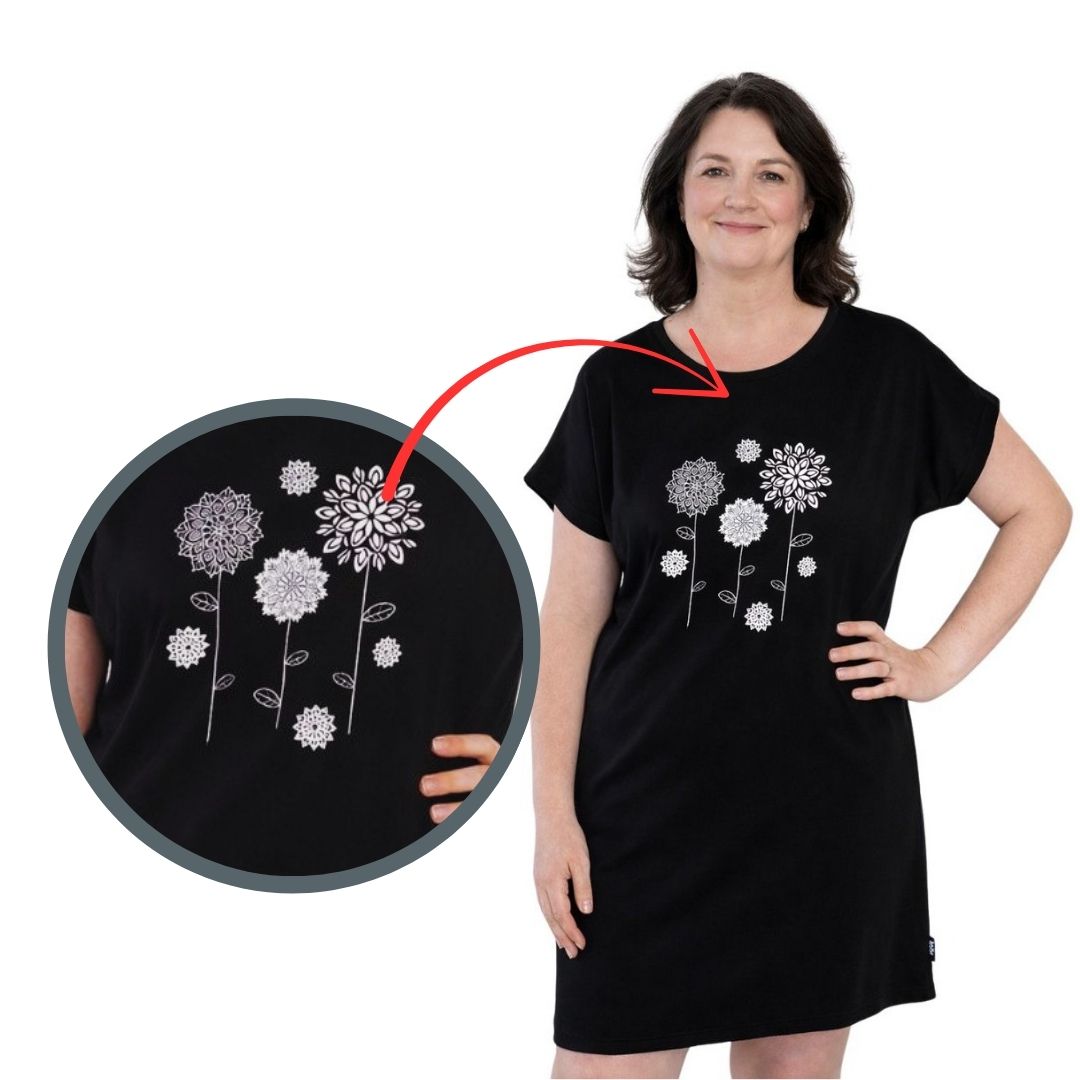 Dámská noční košile Betty mode MANDALY černá