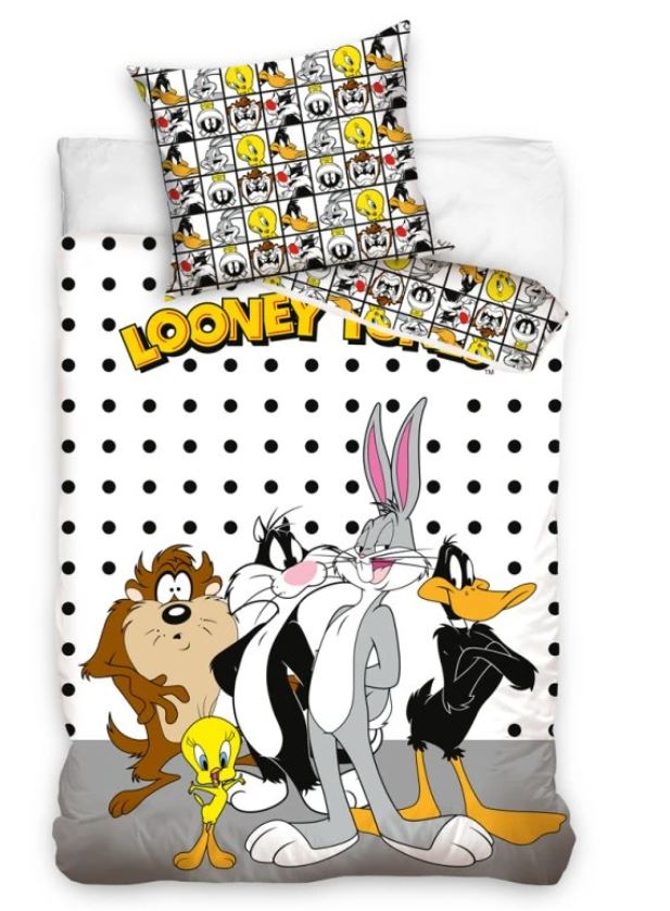 Povlečení na velkou postel Kamarádi z Looney Tunes 140x200/70x90 cm