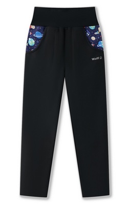 Chlapecké softshellové kalhoty Wolf B2585 (JARNÍ bez fleecu) vel. 98-128 černé vesmír