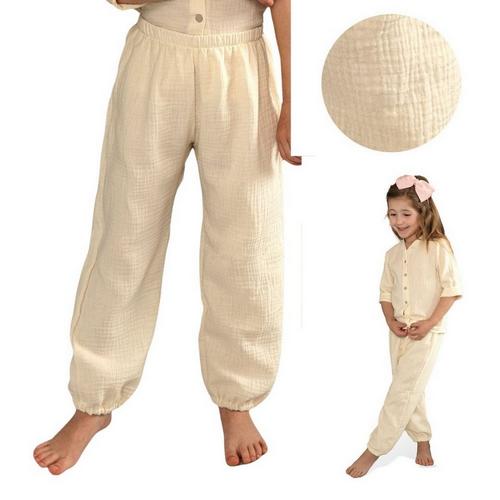 Dětské mušelínové kalhoty Esito Luca vel. 80-122 smetanové