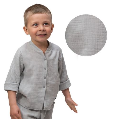 Dětská mušelínová košile Esito Luca vel. 98-116 šedá