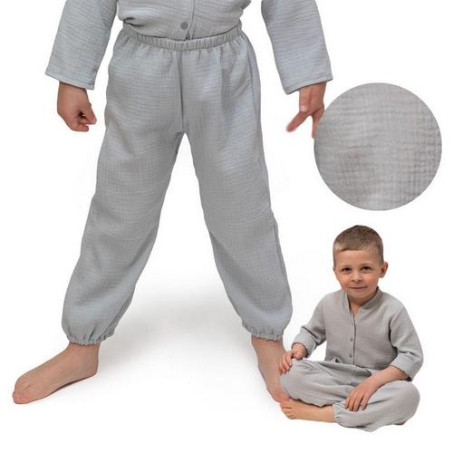 Dětské mušelínové kalhoty Esito Luca vel. 80-122 šedé