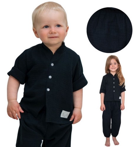 Dětská mušelínová košile Esito Luca vel. 104-116 černá