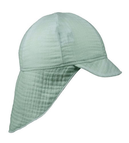 Dětská mušelínová kšiltovka Esito s krytím krku - olivová