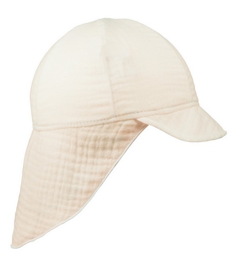 Dětská mušelínová kšiltovka Esito s krytím krku - smetanová