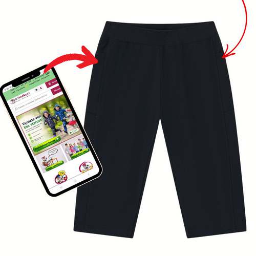 Dámské 3/4 legíny Wolf & Wolfie H2643 s kapsičkami na mobil vel. M-XXXL černé