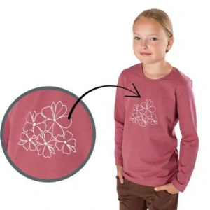 Dívčí triko Betty mode bordo vel. 128-146 s květinami