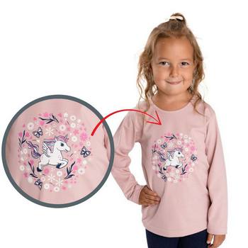 Dívčí triko Betty mode vel. 92-134 JEDNOROŽEC starorůžové