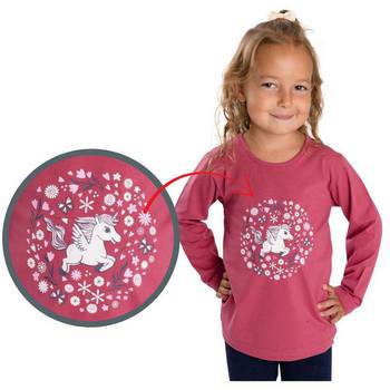 Dívčí triko Betty mode JEDNOROŽEC vel. 92-134 bordo