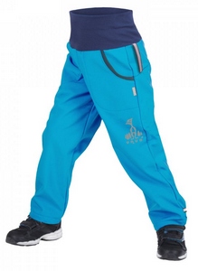 Dětské softshellové kalhoty Unuo s fleecem vel. 98-134 tyrkysové