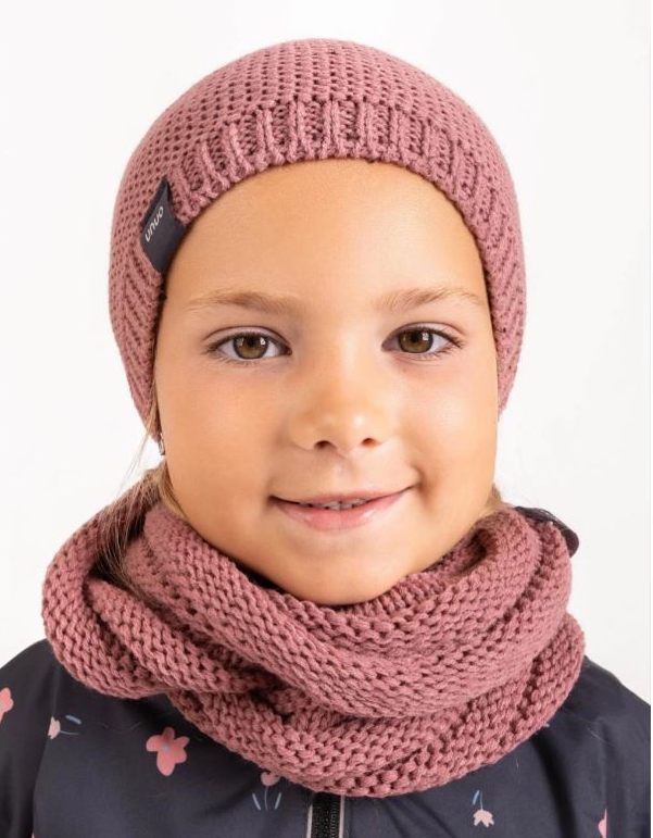 Pletená čepice Unuo starorůžová 