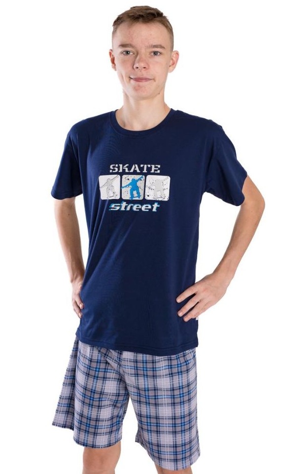 Chlapecké pyžamo Betty Mode krátké SKATE tmavě modré