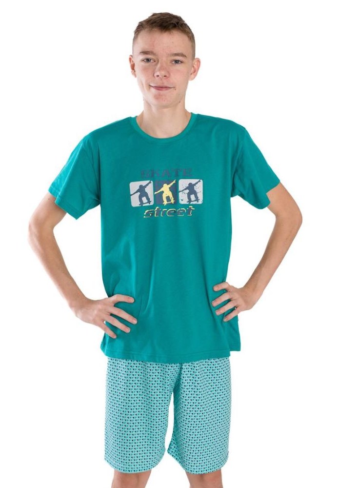 Chlapecké pyžamo Betty Mode krátké SKATE zelené