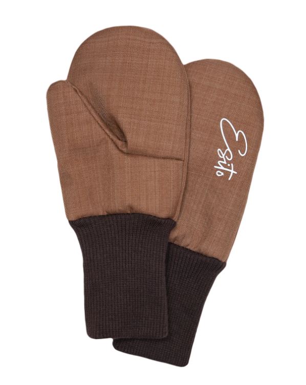 Dětské zimní rukavice Esito s umělým kožíškem hnědé