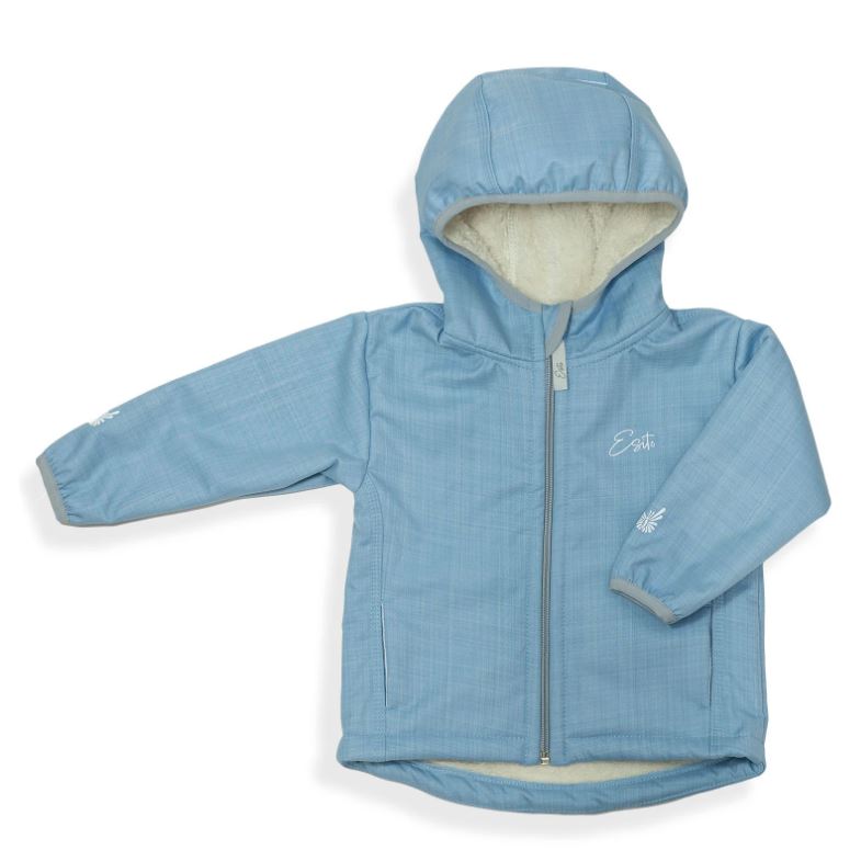 Dětská zimní softshellová bunda Esito s kožíškem světle modrá