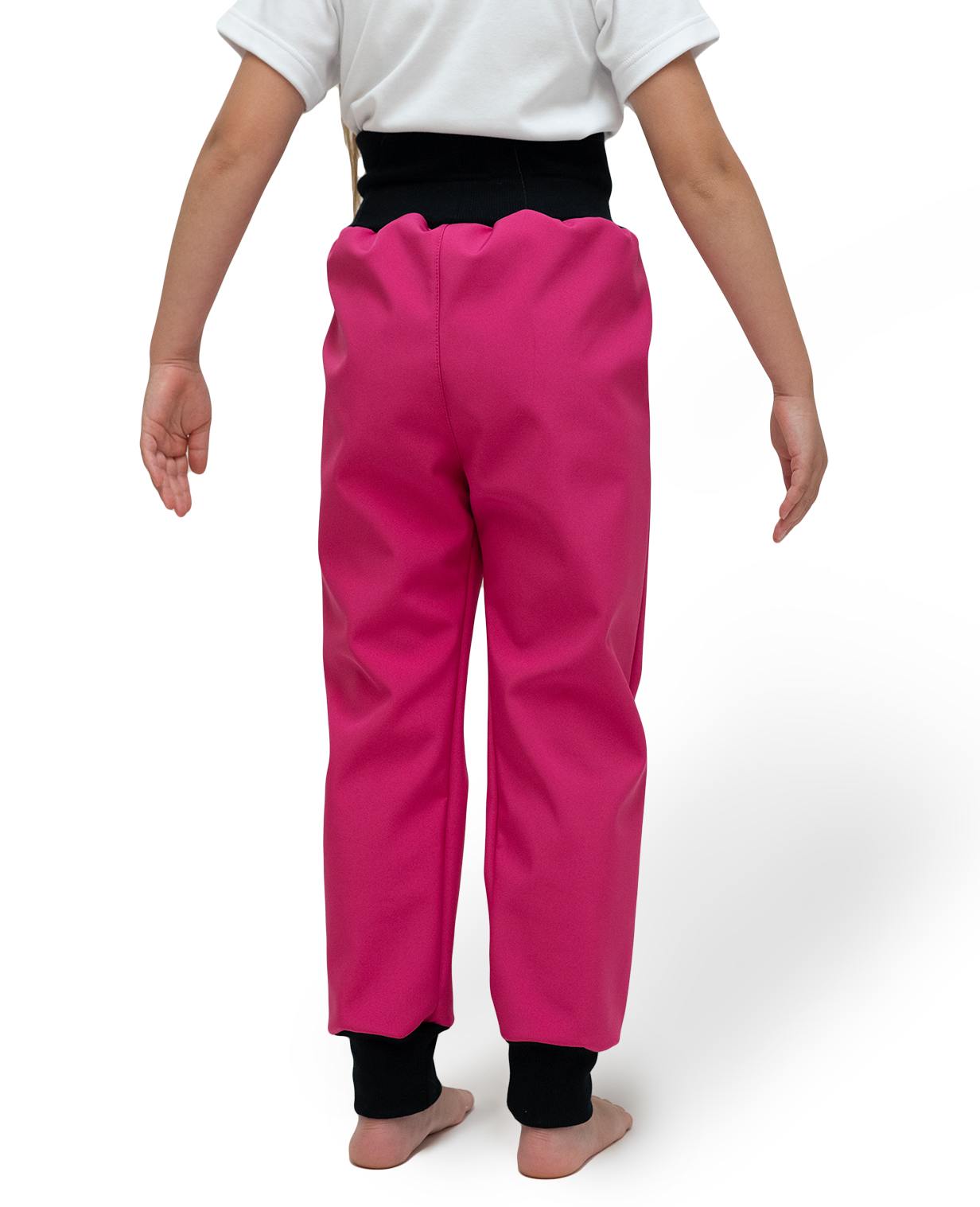 Dívčí rostoucí softshellové kalhoty Sport Esito s fleecem tmavě růžové