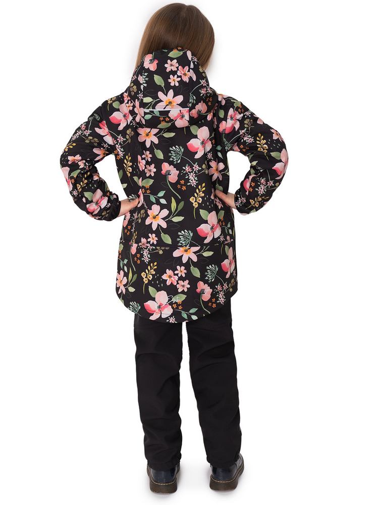 Dívčí jarní/podzimní softshellová bunda Esito s fleecem duo spring květy