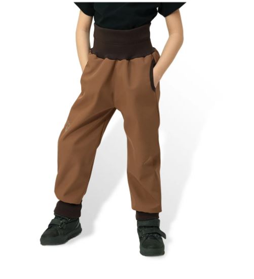 Dětské rostoucí softshellové kalhoty Sport Esito s fleecem hnědé